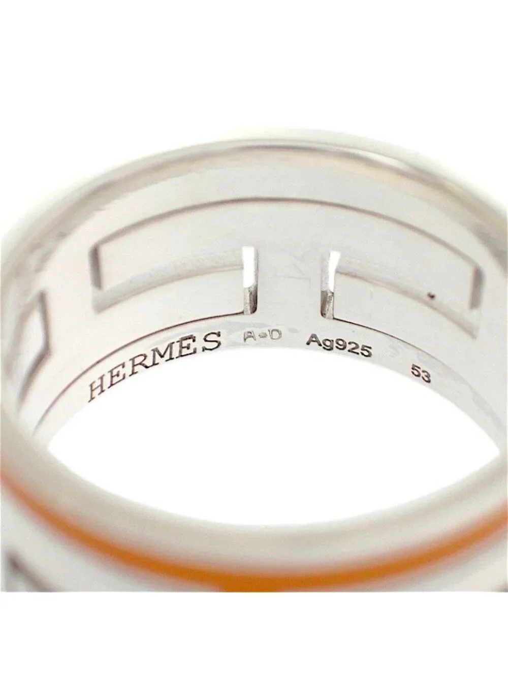 Hermes Move Ash Ring 53 925 Sterling Silver Orange